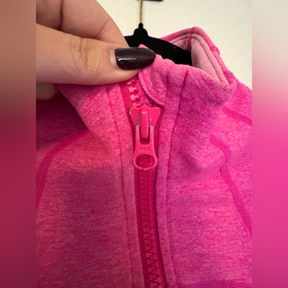 Lululemon Define Jacket Full Zip Heathered Bright Pink Size 10 EUC - Picture 8 of 9